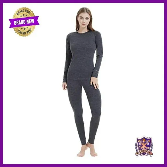 Merino Wool Base Layer Set - Thermal Underwear for Ski & Winter - Picture 2 of 7